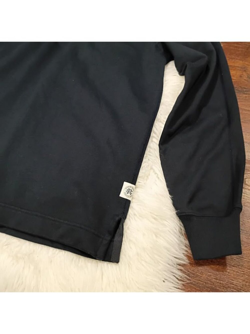 Reigning Champ Athletic S Black Polo Pullover Long Sleeve Shirt - Picture 6 of 9